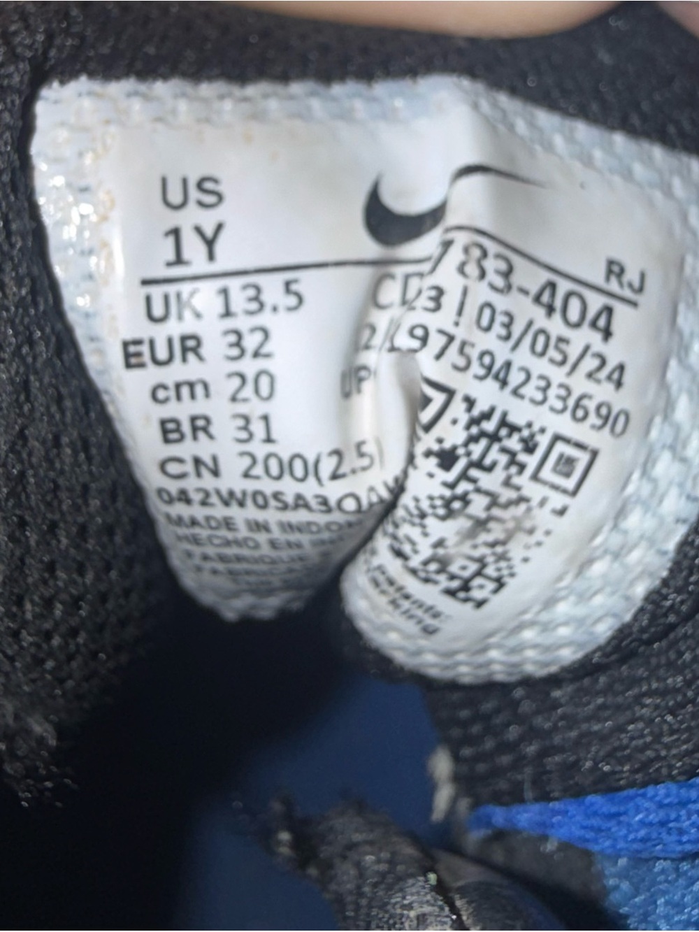 Nike Kids Blue and Black High Top Sneakers - Picture 3 of 5